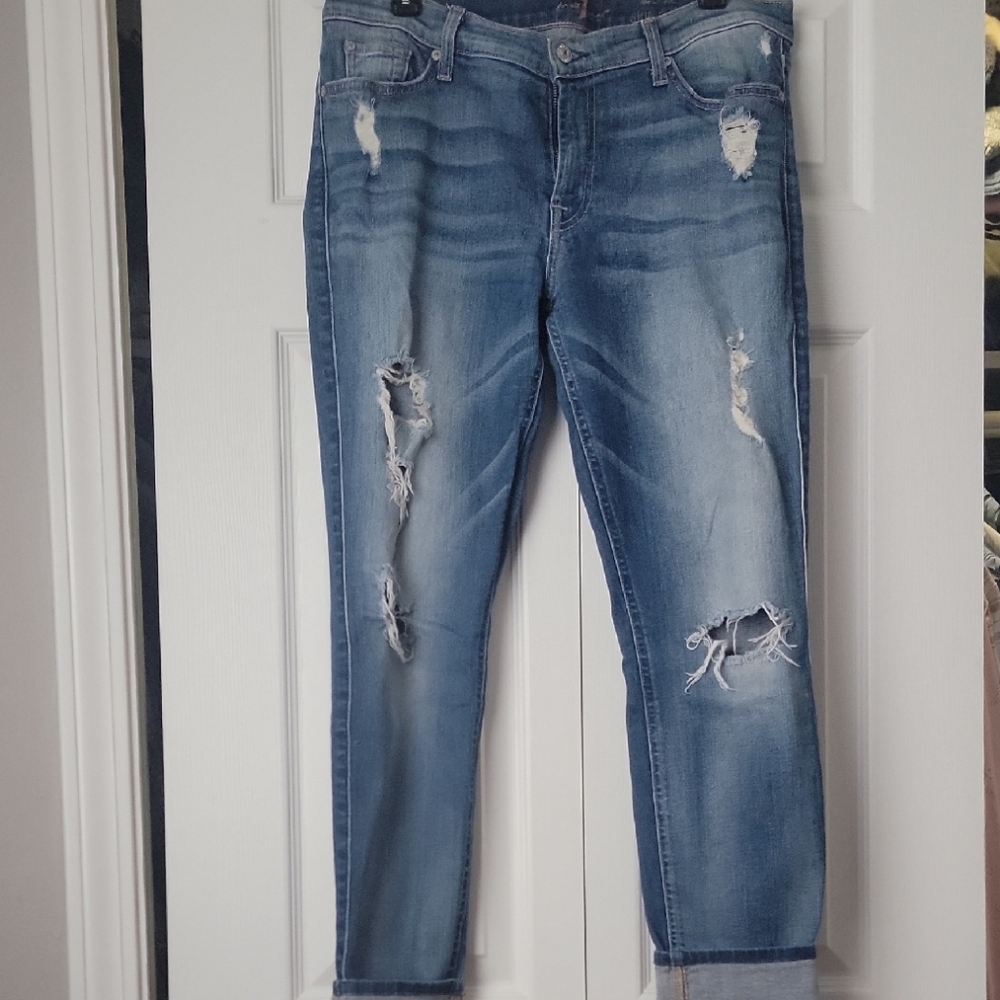 7 For All Mankind Light Blue Boyfriend Jeans